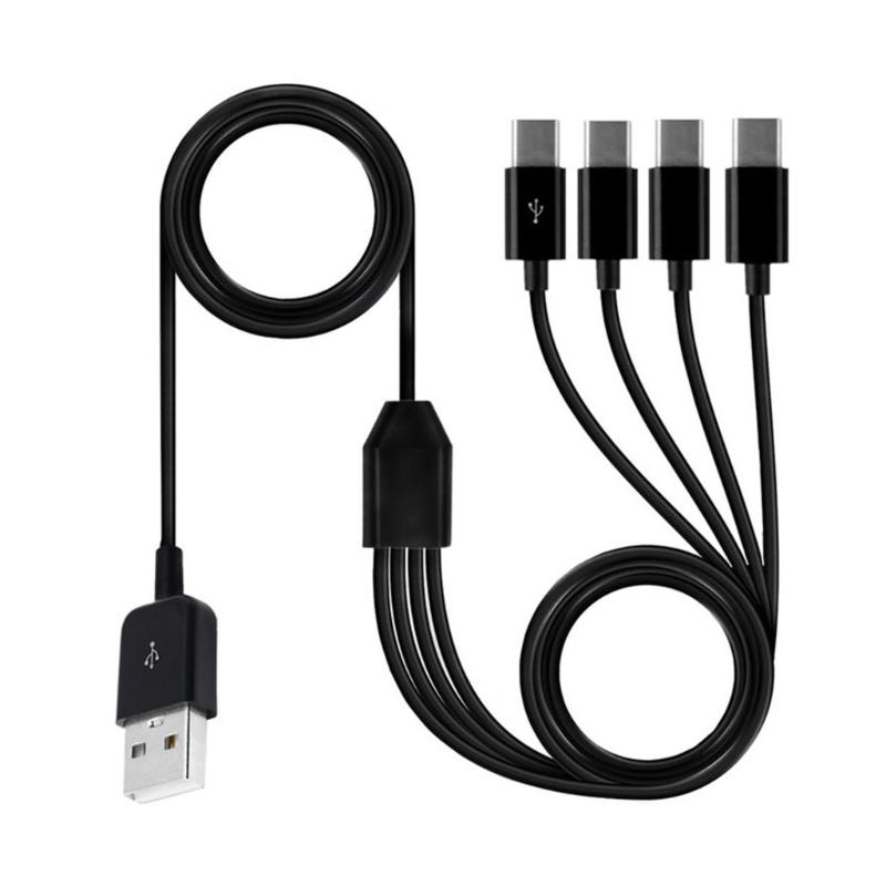 Разветвитель USB Type C для зарядки, многофункциональный кабель для зарядки 4 в 1, разветвитель USB на 4x Type C, кабель синхронизации данных, кабель USB C