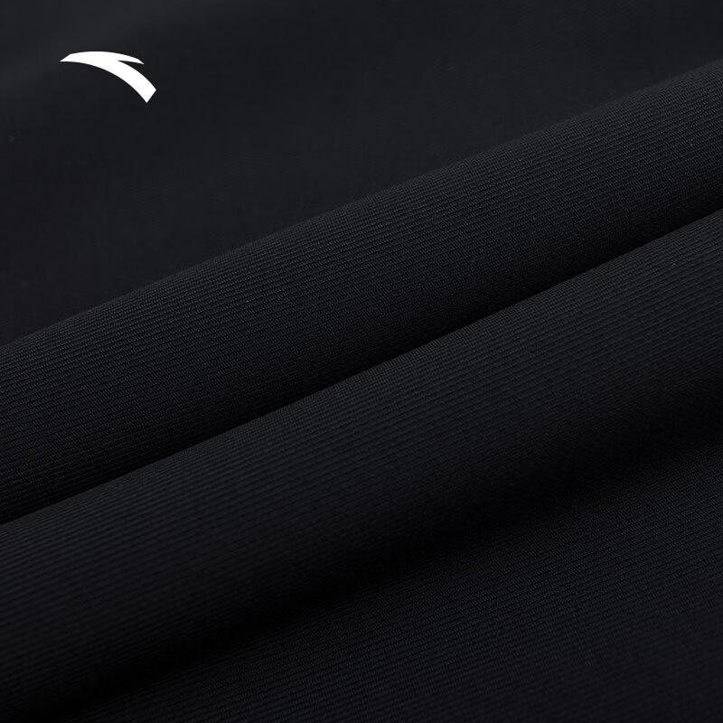 Anta Однотонные зауженные трикотажные спортивные брюки мужские, черные 152417330S-1