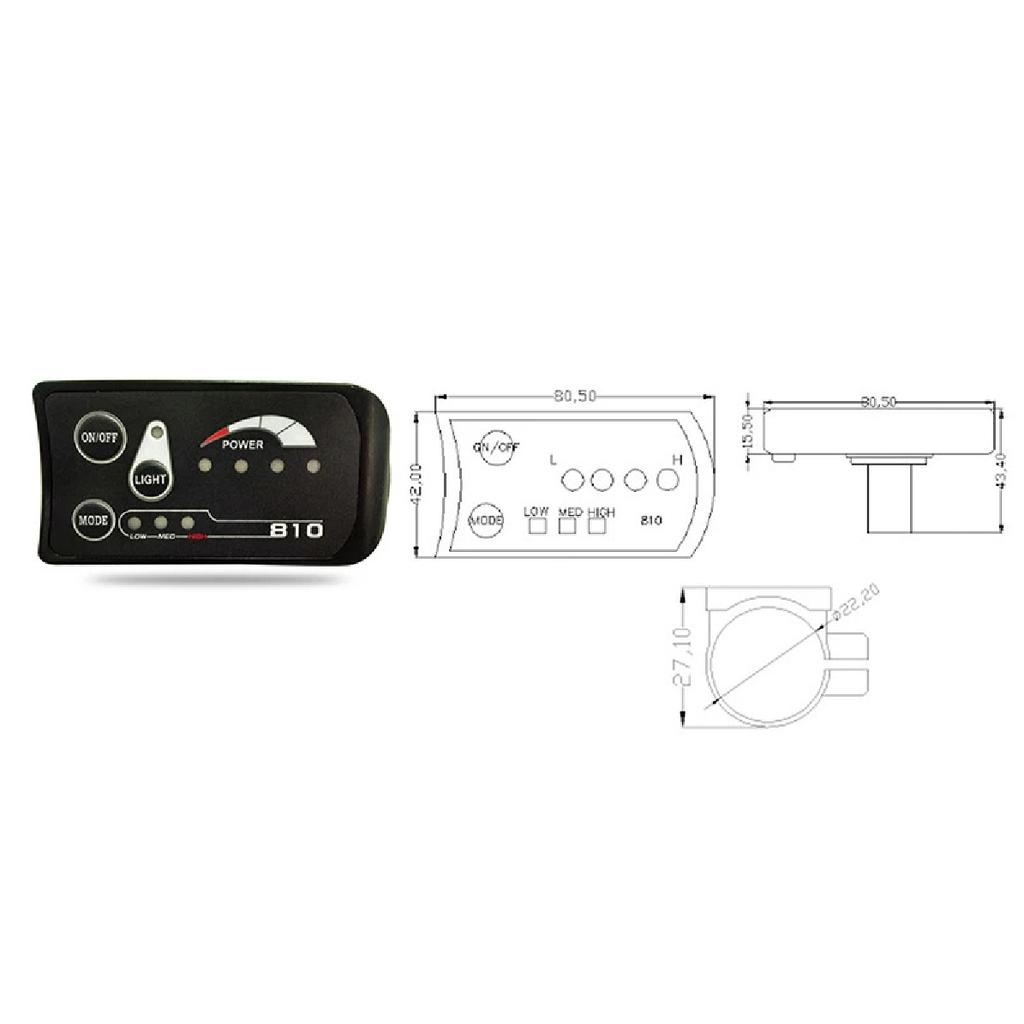 FOCAN Electric Bicycle Display 24V 36V 48V 810 Ebike Intelligent Control Panel LED Display meter