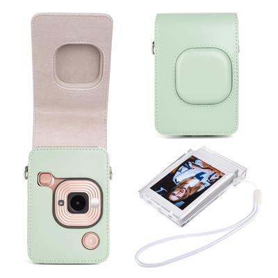 HIYQIN Чехол для Fujifilm Instax Mini LiPLAY, Защитная сумка для Instax Mini LiPLAY, с плечевым ремнем и мини-коробкой для хранения фотографий, искусственная кожа (зеленый)
