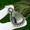 925 Silver Pear Pyrite Stone Solar Chakra Wedding Bezel Sister Pendant Jewelry