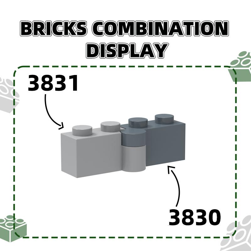 122 шт./лот 3831 Шарнир 1x2 Нижняя часть Строительные блоки MOC Технические аксессуары Совместимые с Brick Детские игрушки Подарочная коробка