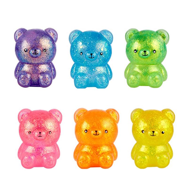 Игрушка для снятия стресса Gold Powder Bear – Squeeze Music Cute Vent Beads Ball