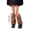 Women Furs Leg Warmer Winter Furry Long Boot Cuffs Fuzzy Shoe Cover Party Costume for Holiday Festival Performances Play