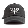 1 шт. Стильная washed бейсболка с принтом TEXAS, Классическая повседневная, Идеальный подарок для семьи и друзей