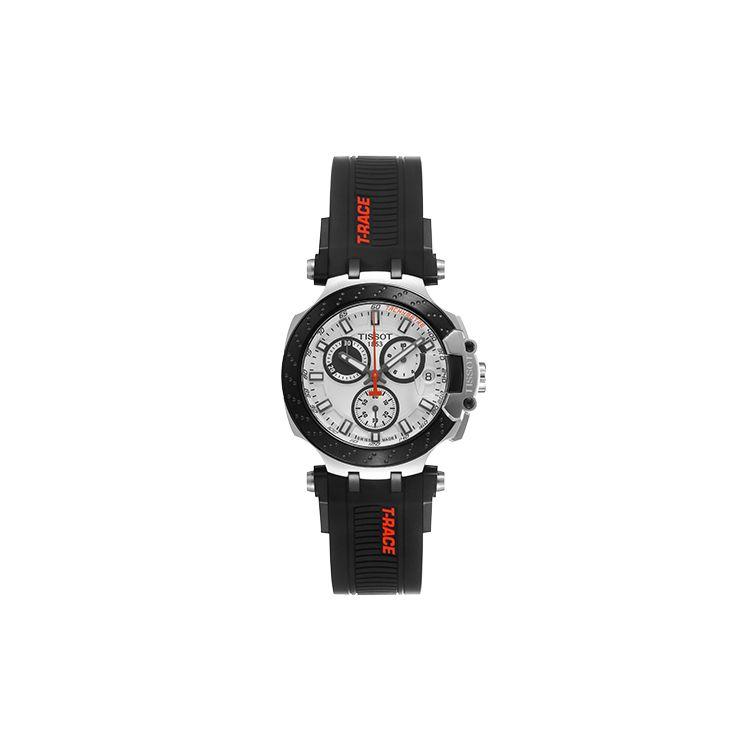 Tissot Часы с кварцевым механизмом серии Racing, водонепроницаемость 100 м, корпус 43 мм из нержавеющей стали, силиконовый ремешок, мужские часы T115.417.27.011.00