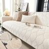 Leaf Jacquard Sofa Cushion Solid Color Thick Anti-cat Scratch Sofa Mat Cover Dust-proof Anti-slip Sofa Slipcover for Living Room