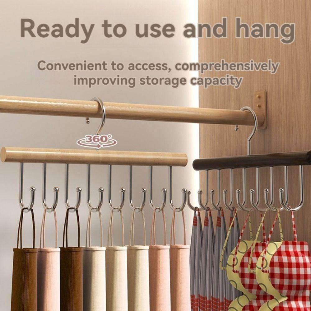 Многофункциональная вешалка для бюстгальтеров 8 крючков Органайзер для одежды Стойка Новая деревянная вешалка для ремней
