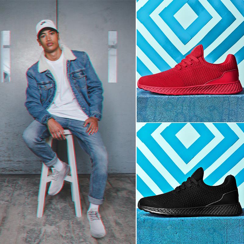 Мужская модная дышащая легкая обувь для бега, спортивные повседневные прогулочные спортивные кроссовки