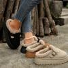 Fashion Snow Boots Winter Wear Outside Thick Sole Cotton Shoes  Plush Thicken Keep Warm Slippers Platform Casual Shoes Outdoor Slippers