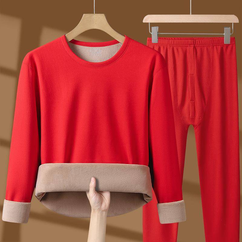 Комплект зимнего термобелья с добавлением утолщенного бархата, мужские кальсоны, сохраняющие тепло, топы + штаны, удобные комплекты термобелья