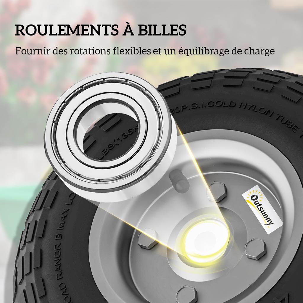 Set Of 2 Replacement Pneumatic Tires With 16mm Bore For Garden Cart Wheelbarrow And Hand Truck
