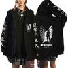 Толстовка с капюшоном Attack On Titan Printed для мужчин и женщин Harajuku Zipper Loose warm Pullover Yeager Eren Classic Simple Long Sleeve