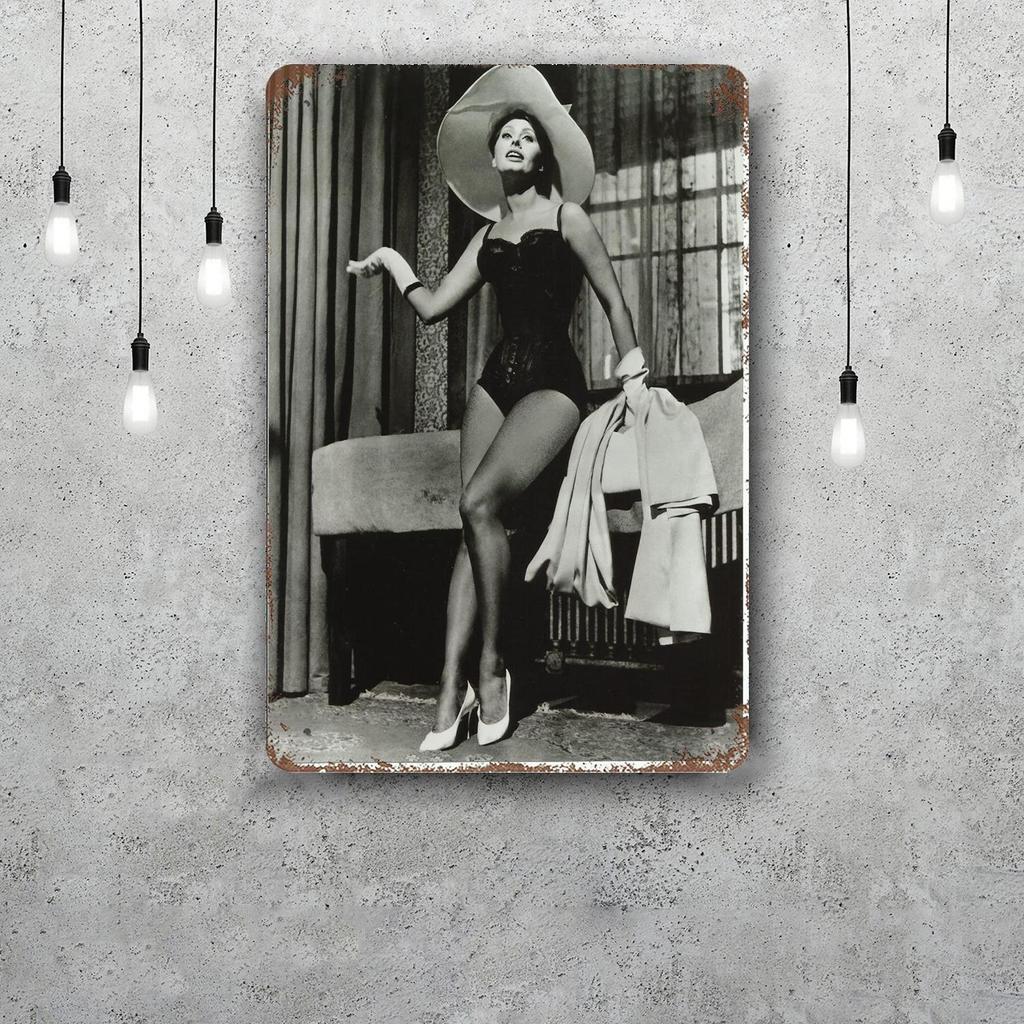 sophia loren Vintage Metal Tin Signs Posters Decor Retro Metal Plaque Wall Art Decor for Garage Bar