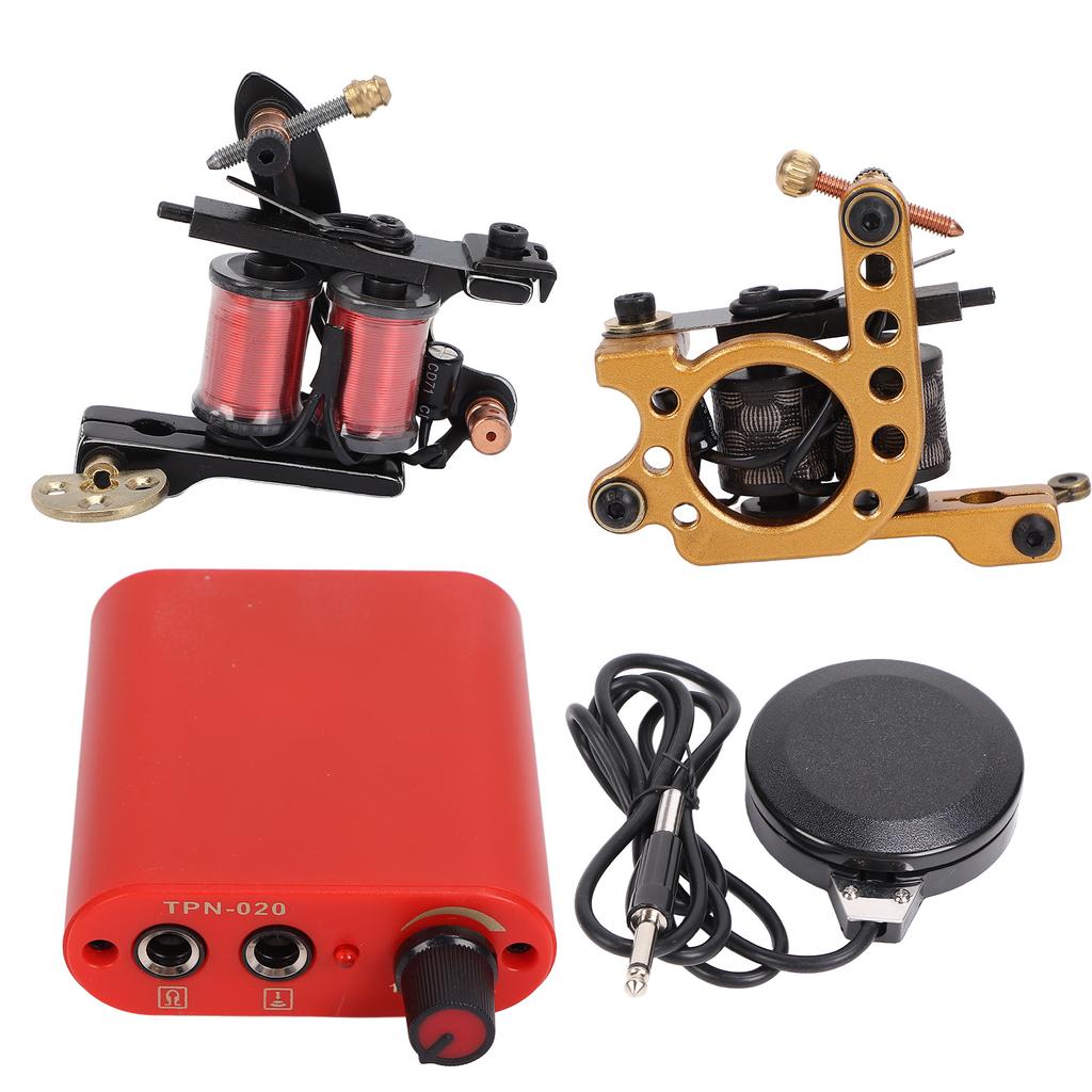 Complete Tattoo Machine Kit Professional Tattoo Beginner Kit Power Supply Needle Clip Cord