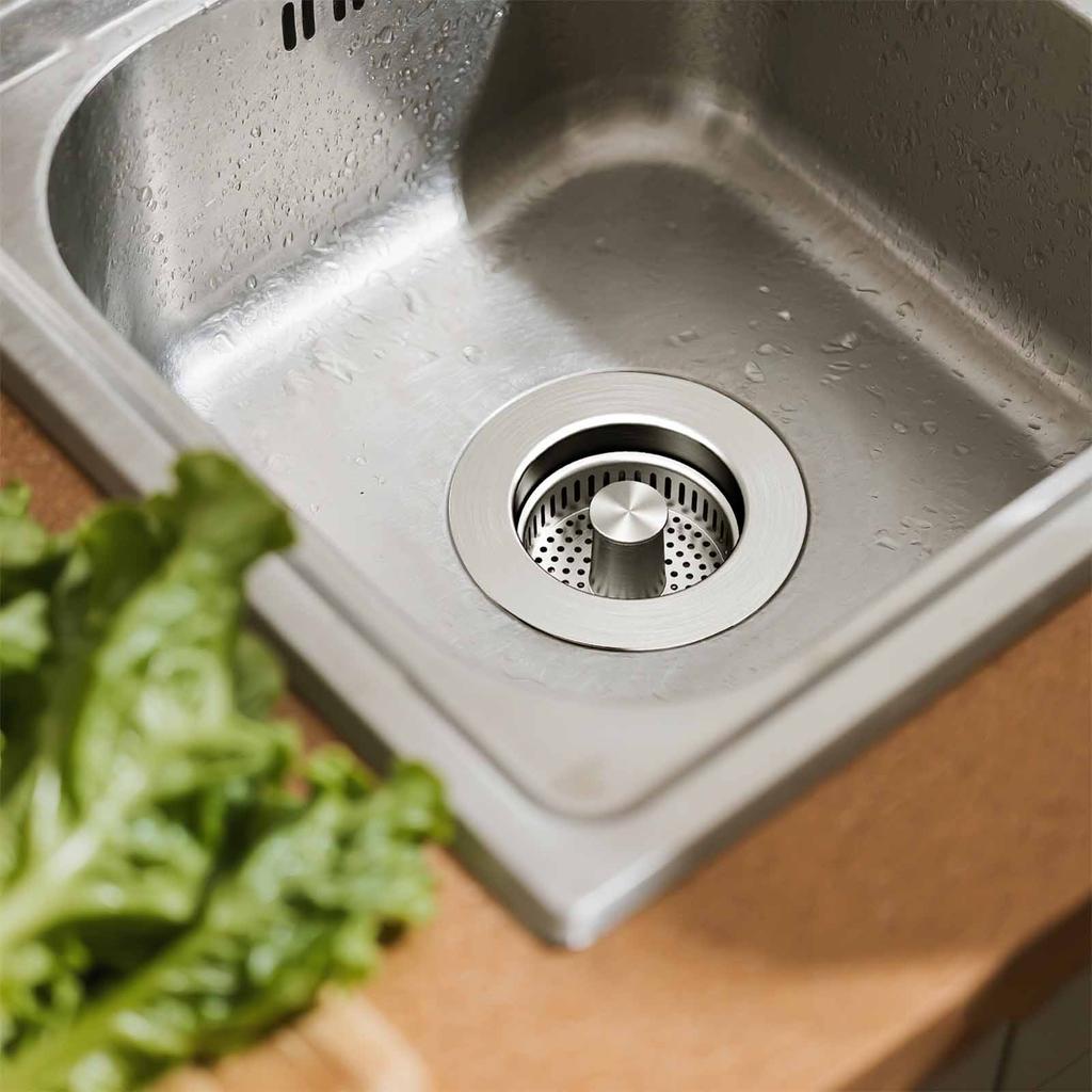 Stainless Steel Kitchen Sink Plug Filter Bounce Anti-blocking With Basket Bounce Core