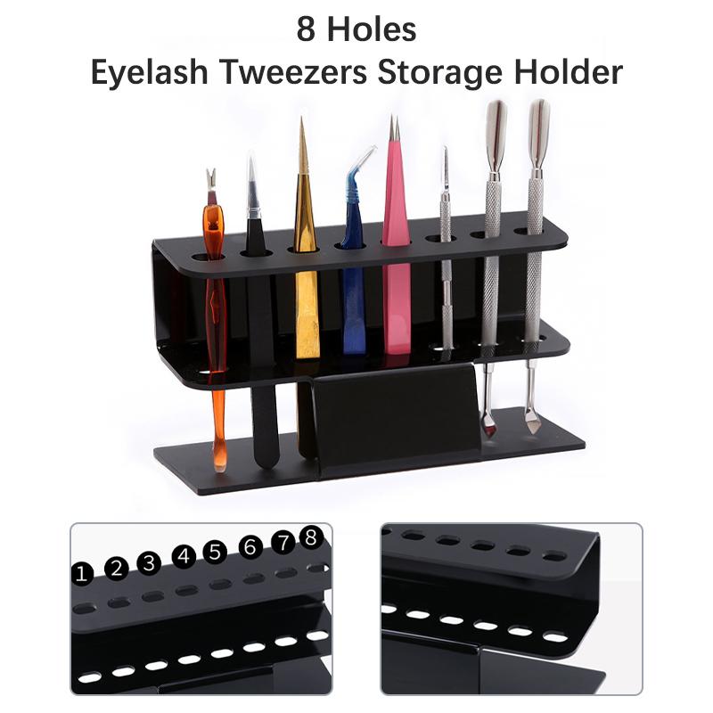 Подставка для хранения пинцетов для ресниц с 8 отверстиями, удобная подставка для пинцетов, полка для наращивания ресниц, инструмент для татуажа, акрил