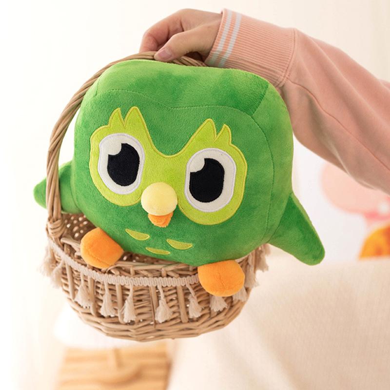 Green Duolingo Owl Plush Toy Duo Plushie Of Duo The Owl Cartoon Anime Owl Doll Soft Stuffed Animal Children Birthday Gift