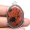 Подвеска из красного дерева, обсидиана, драгоценного камня, серебряное украшение ручной работы, 2 дюйма