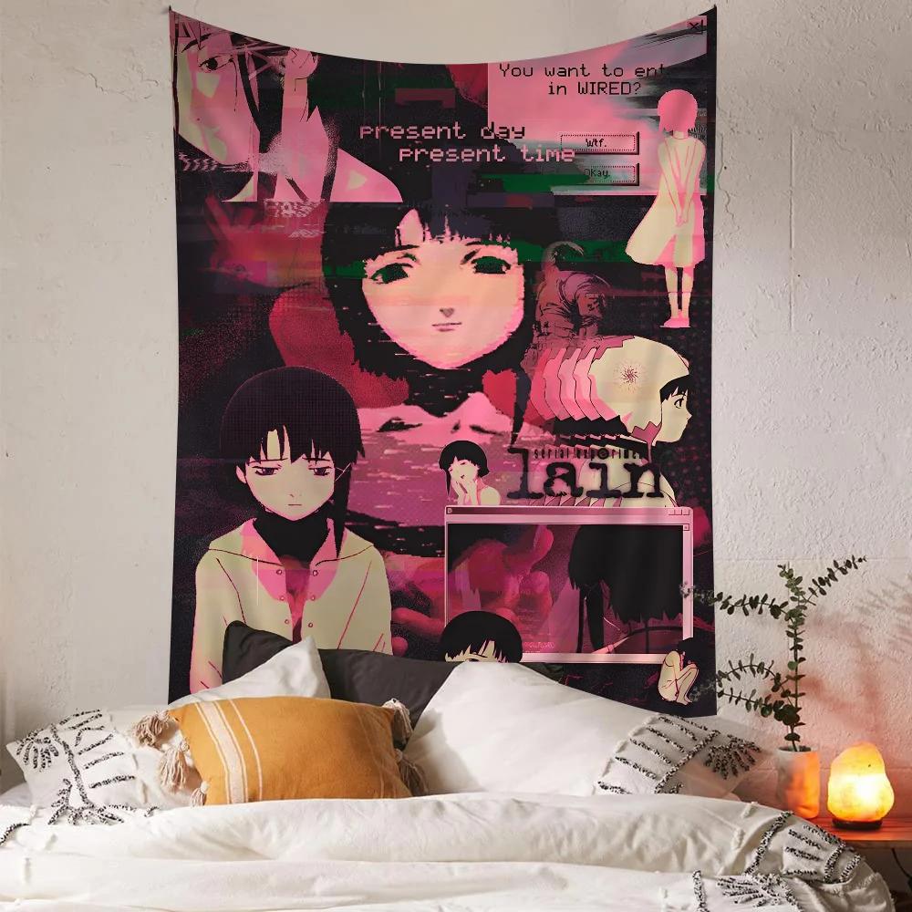 Serial Experiments Lain Cartoon Tapestry Art Science Fiction Room Home Decor Wall Hanging Home Decor