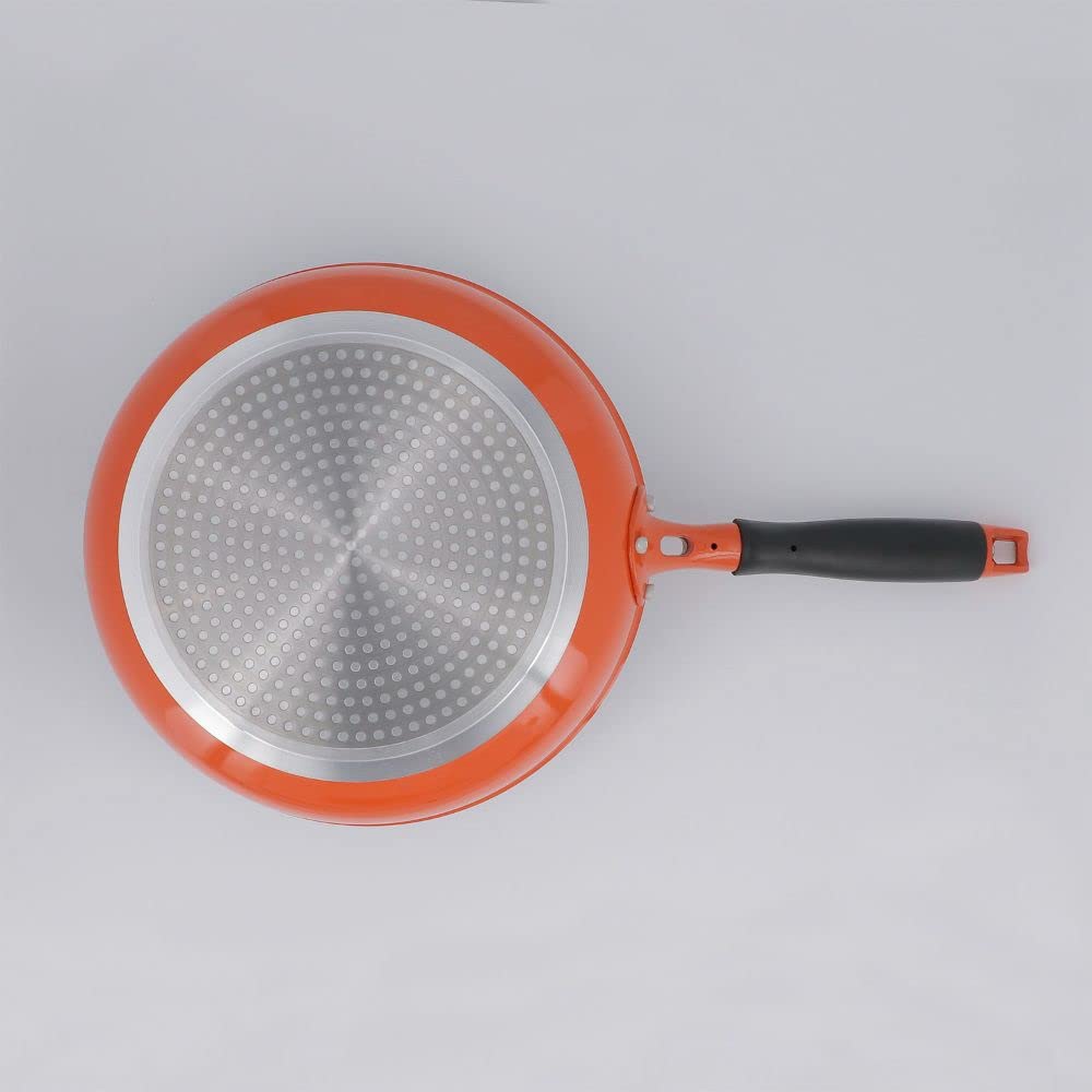 Bestco Frying Pan 26cm IH Gas Fire Compatible with All Heat Sources Orange Wear Resistance 3 Million Times Best Wear Resistance ND-5772