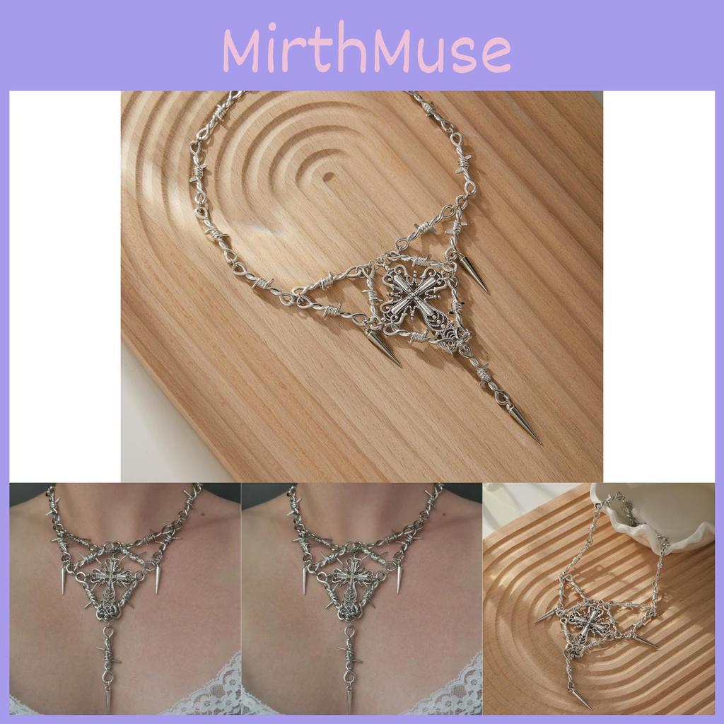 Уникальный геометрический дизайн, кулон-крест с шипами, ожерелье для женщин, модный повседневный стиль