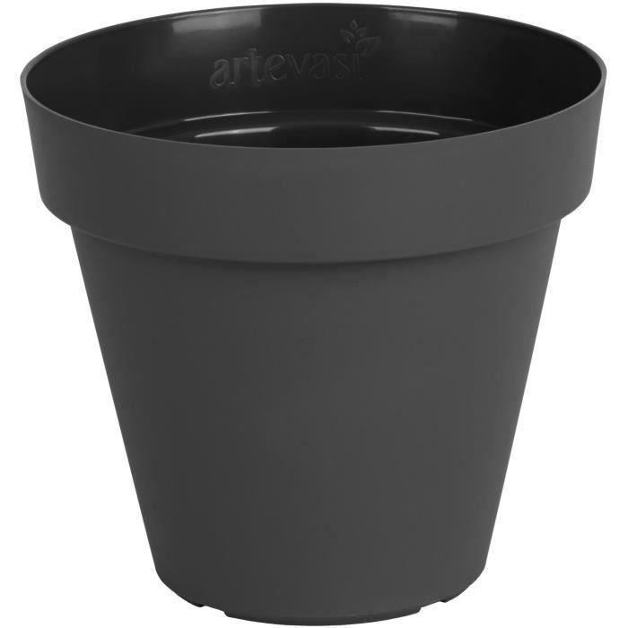 ARTEVASI Flower Pot CAPRI - Anthracite - Frost-resistant - 40 X 40 X 34.7 Cm - 28.3L