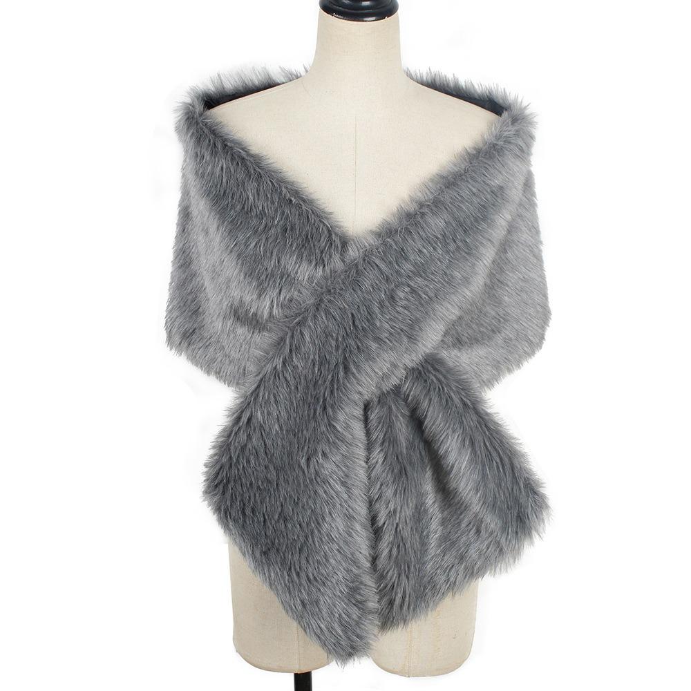 Faux Fur Warm Cheongsam Shawl Widened Pashmina Wraps Fashion Luxury Shawls Daily