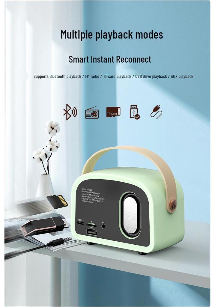 Ретро Портативная Bluetooth Сабвуферная Колонка