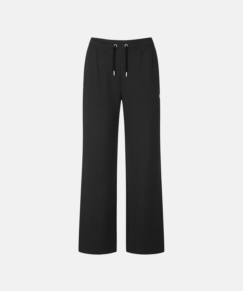 DESCENTE Women'S Training Ribbed Straight Fit Pants Black (Sq322Pkp71)
