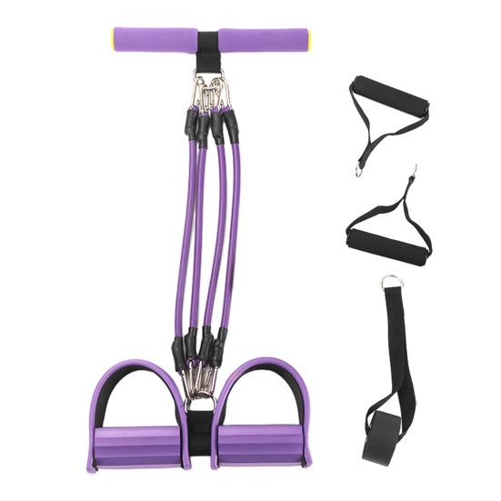 Pedal Resistance Band with Handle 2/4/6-Tube Abdomen Waist Arm Legs Workout Band