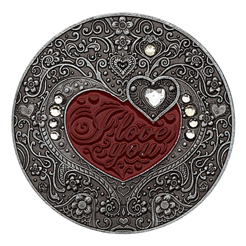Forever Love You Love Nickel Inlaid Crystal Romantic Valentine's Day Gift Metal Medal Collectibles