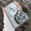 KEYSION Magnetic Transparent Phone Case for MagSafe for iPhone 15 16 Pro Max 16 Plus 16e Lens Protector Metal Stand Shockproof Cover