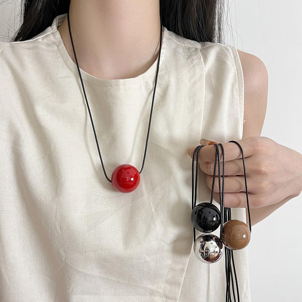 Simple Geometric Round Pendant Necklace Fashionable Sweater Chain Fashion Jewelry Accessory Present for Women and Girls