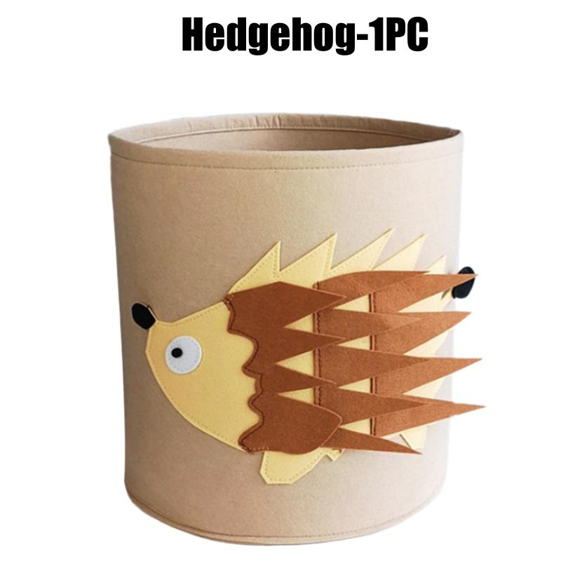 Adorable Cartoon Animal Felt Storage Bin Kids Toy Organizer Large Capacity Laundry Basket for Room Cloth Organizing Baskets