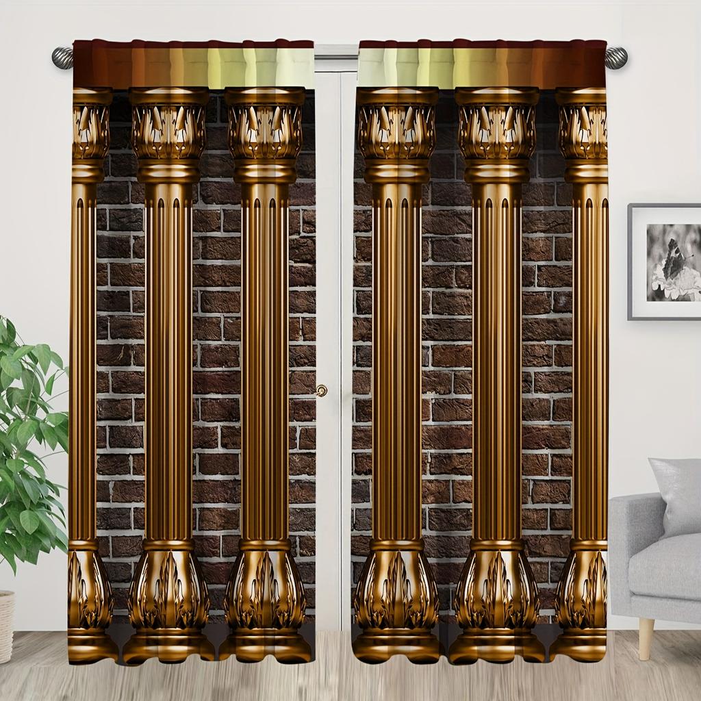 2 шт. Винтажные викторианские шторы с 3D-принтом, ретро-узор для гостиной и спальни, домашний декор для классической сцены, театральной атмосферы