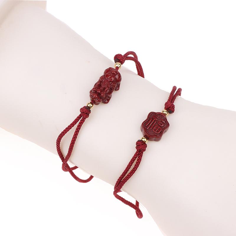 Сплетенный вручную фиолетовый киноварный браслет на удачу ручной работы, браслеты из красной веревки, размер регулируется
