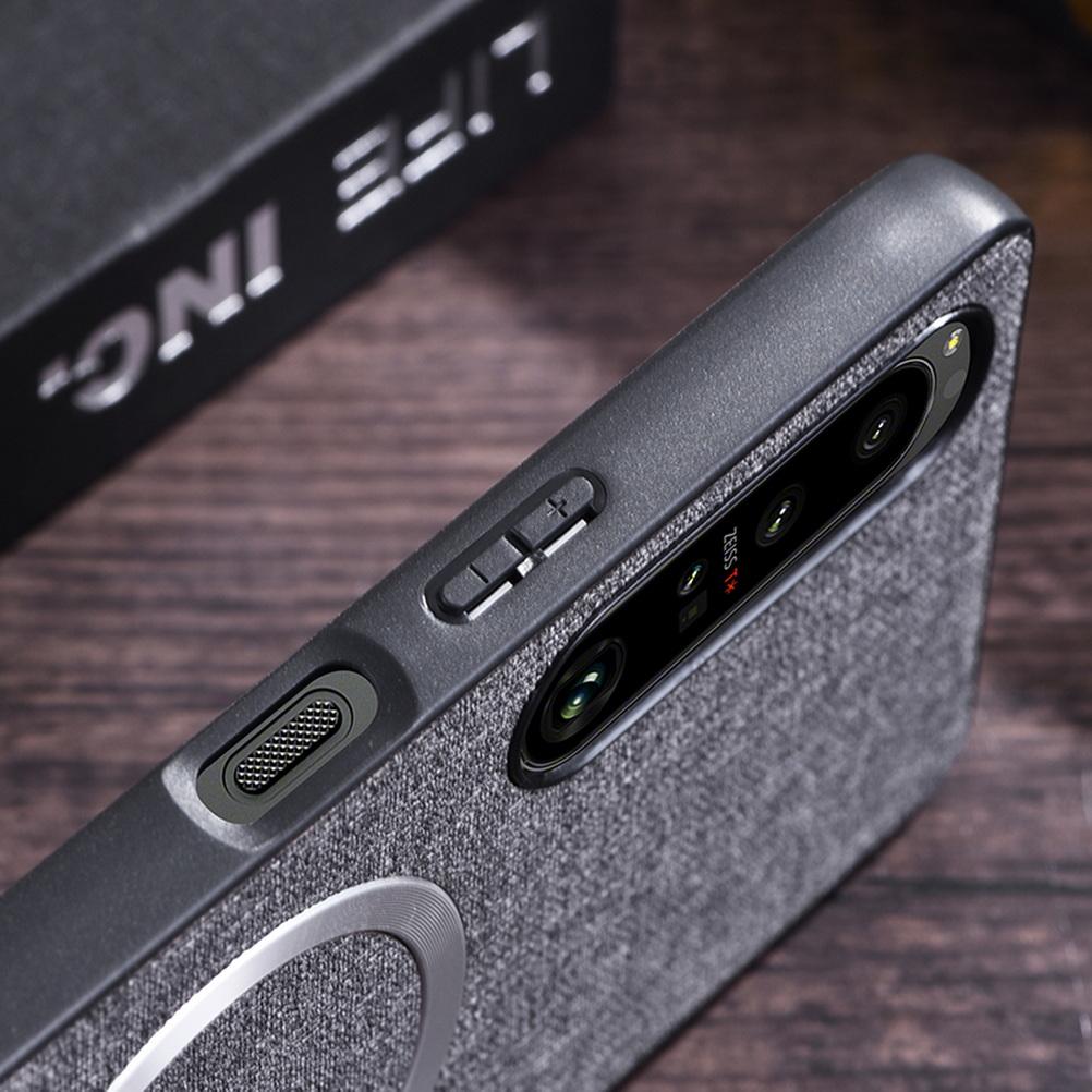 Магнитный кожаный чехол Magsafe для Sony Xperia 1 VII Xperia 10 vi 1 vi 10 V 5 V 1 V 1 IV 5 IV Тканевая крышка для беспроводной зарядки