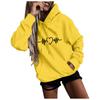 Kaixinjiuhao Women Fashion Casual Fun Print Hooded Sweatshirt Loose Sports Tops Pullover