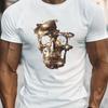 Мужская летняя футболка Сверкающий череп Графический Повседневная с коротким рукавом Для высоких и крупных Машинная стирка Мужская одежда Удобная