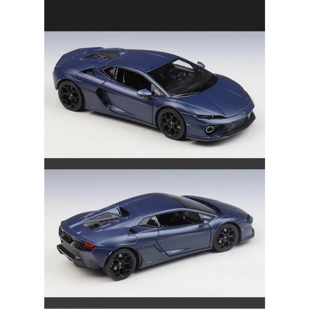 Welly 1/24 Lamborghini Temerario Металлическая модель автомобиля в масштабе Литая металлическая Статическая коллекция Детская игрушечная машинка на день рождения Транспортные средства Подарки