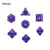 7 Pcs Purple White Squid Metal Dice Hollow Metal Polyhedral Dice Set Suitable for Role-Playing RPG  Board Game Card Game