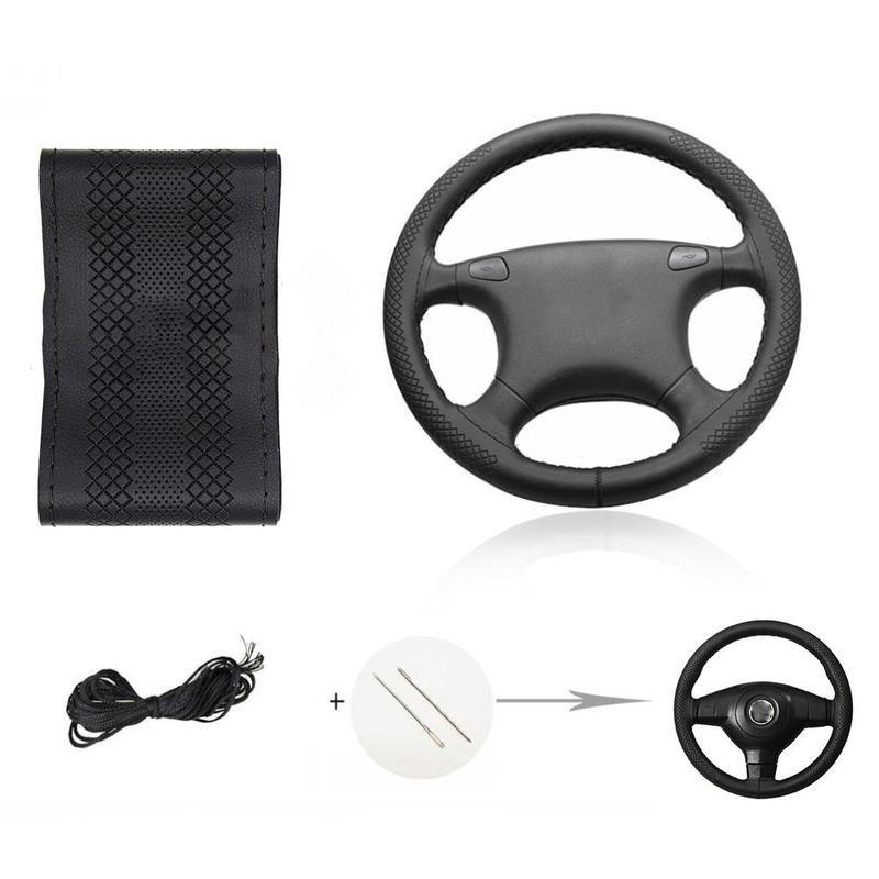 Чехол на руль автомобиля, кожа из микрофибры, перфорированная оплетка на руль, чехлы на руль, подходят для