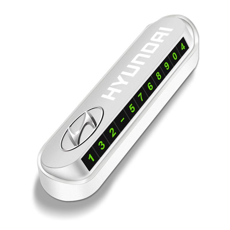 Car Temporary Parking Card Plate Badge Styling For Hyundai Elantra Santafe Veloster Genesis Solaris Sonata i10 Wheel Center Caps AF2
