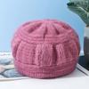 Вязаная шерстяная шапка, однотонная вязаная шапка, женская мода, зимний головной убор для пожилых людей