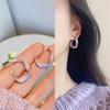 Новые модные металлические эмалевые серьги-кольца с закрученной петлей для женщин и девушек, подарок, сладкие ювелирные изделия оптом