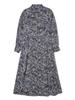 FREAKS BY KIMTAEHOON Japan Flower Print Suede Touching Premium Satin Maxi Shirt Dress_Flower Green