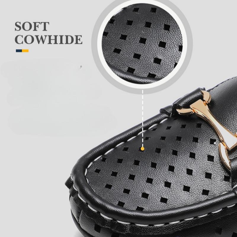 Детские мокасины из натуральной кожи Hollow Boys в британском стиле, детские туфли без застежек на мягкой подошве