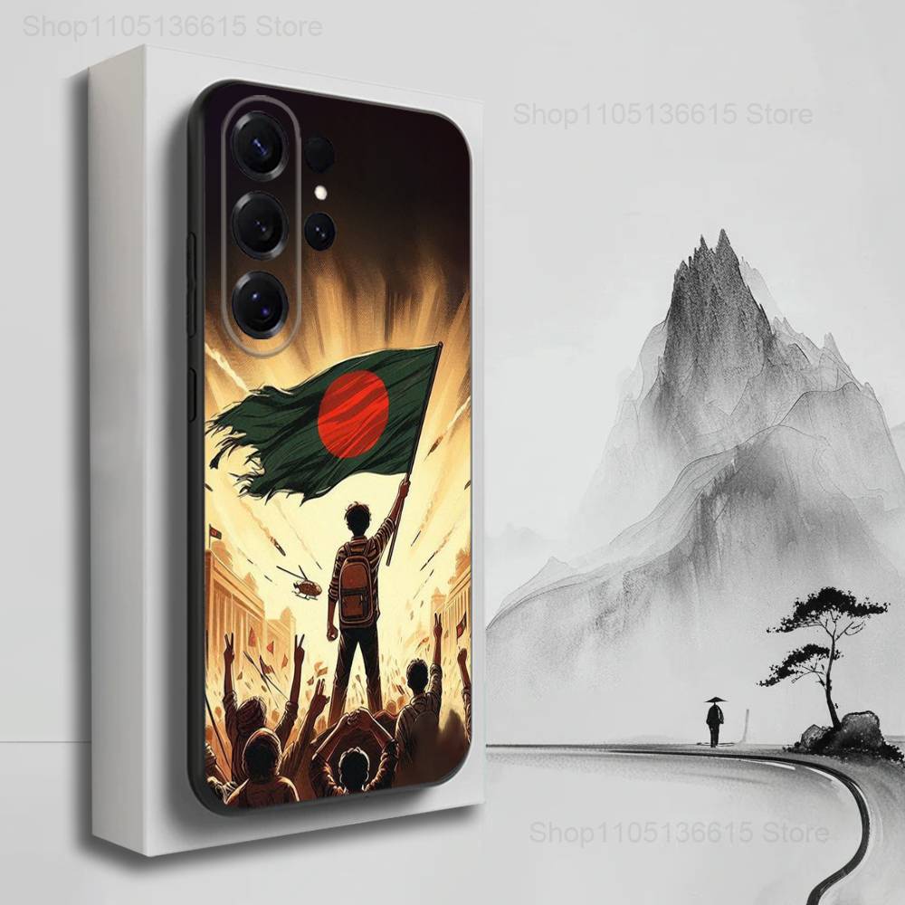Flag Bangladesh Art Case For Samsung S22,S25,S24,S23,Ultra,FE,S20,S10,Plus,S21,S9,Lite,Soft Silicone Black