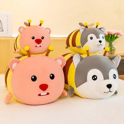 Новая плюшевая игрушка New Bee Husky для девочек, подушка-длинная полоска для сна, домашняя кукла-бобр, подушка